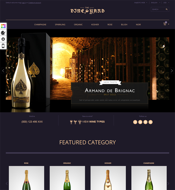 Responsive Magento Theme - Gala VineYard 