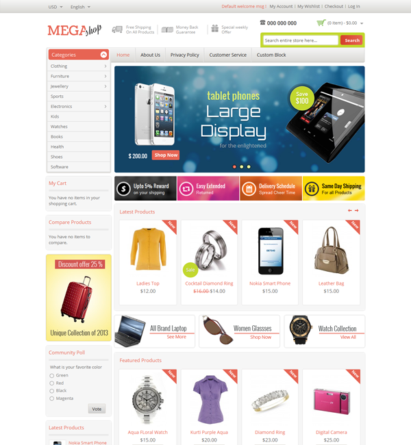Mega Shop - Magento Responsive Template