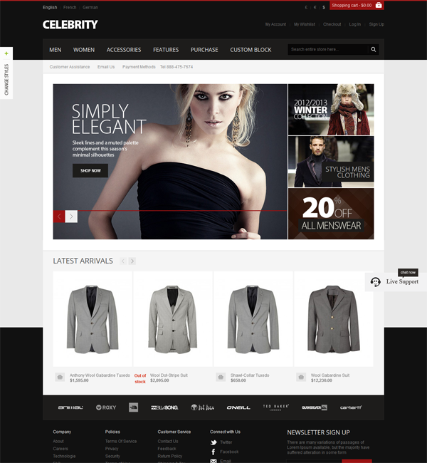 Celebrity - Responsive Magento theme