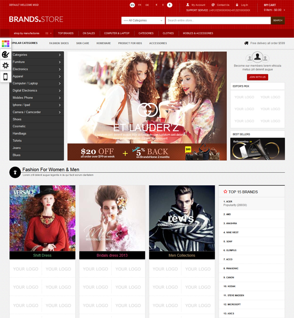 Gala Brand Store - Responsive Magento Template