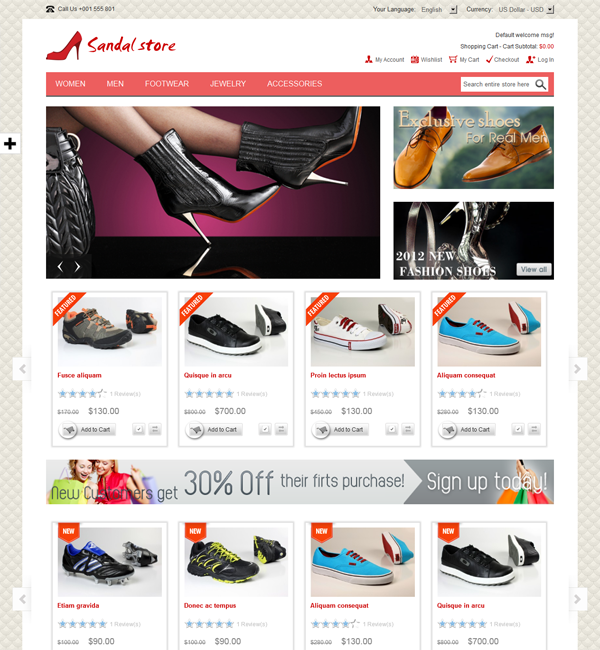 Sandal - Responsive Magento Theme 