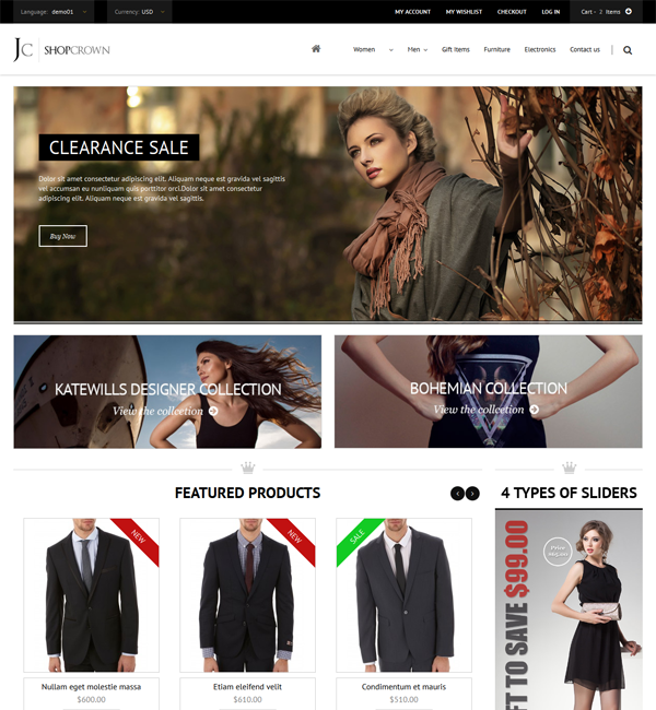 Shopcrown - Responsive & Retina Ready Magento 