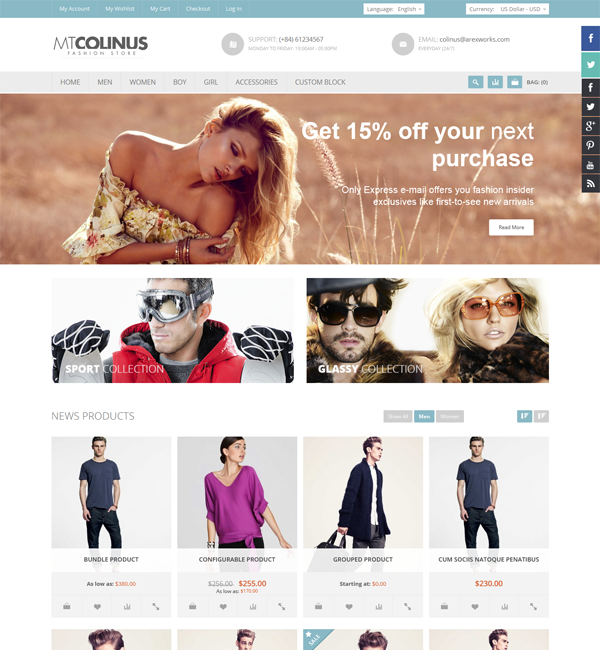 Colinus - Multi-Purpose Responsive Magento Theme