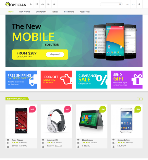 Optician - Responsive Magento Theme 