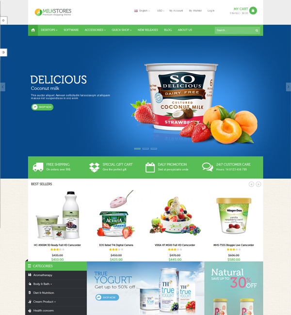 Ves Milk Store Responsive Magento Theme