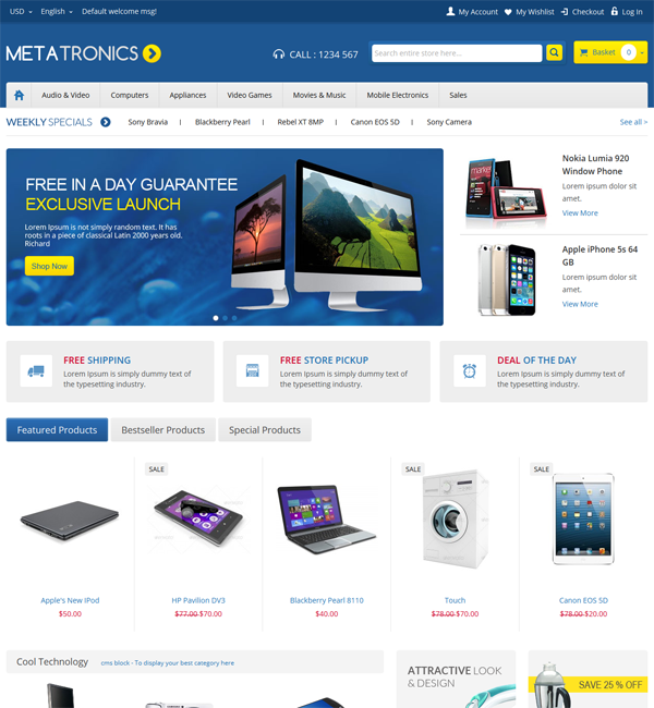 Meta Tronics - Magento Responsive Theme