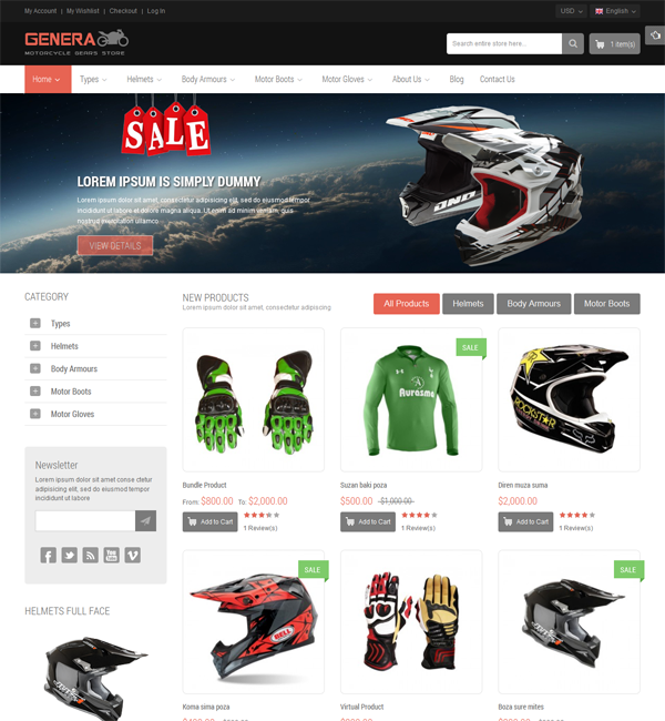 Genera - Responsive Magento Sport Theme 
