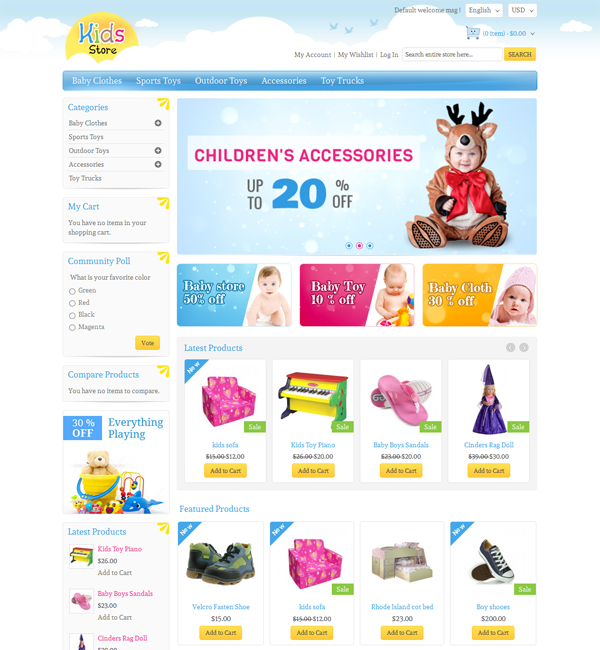 Kids Store - Magento Responsive Template 