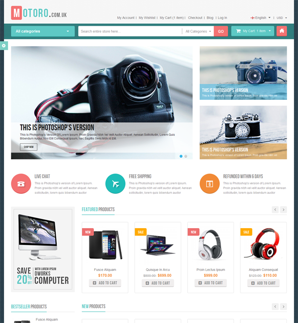  MOTORO - Digital Responsive Magento Theme 