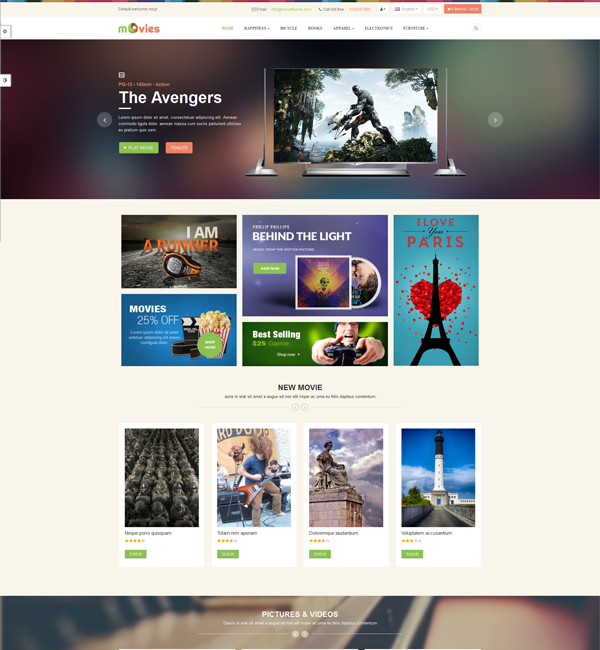 Ves Movie Responsive Magento Theme