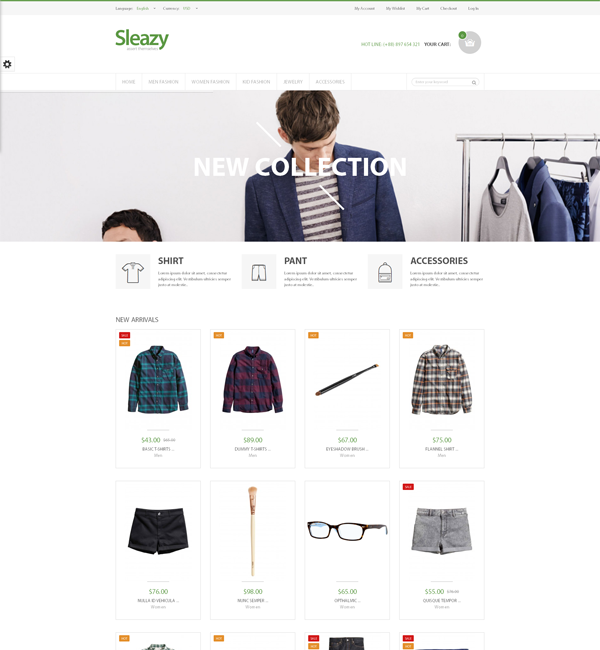 SEO Responsive Magento Fashion Theme - Sleazy