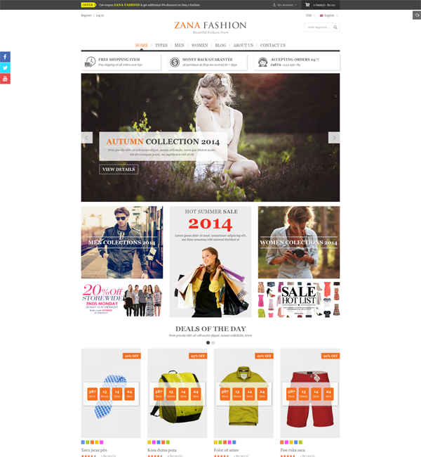Zana Fashion - Responsive Magento Fashion Theme 