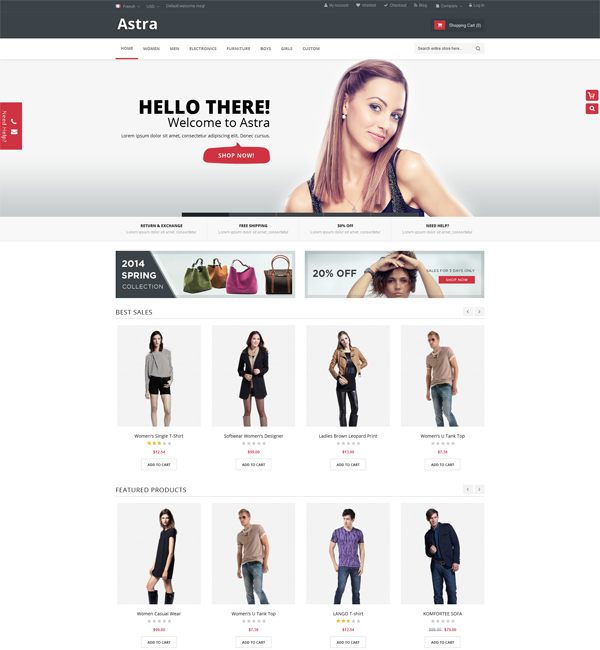 Astra - Responsive Multipurpose Magento theme 