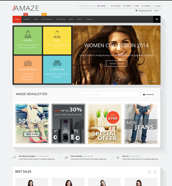 Amaze - Responsive Multipurpose Magento theme