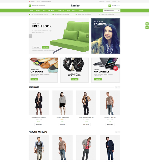 Lamby - Responsive Multipurpose Magento theme