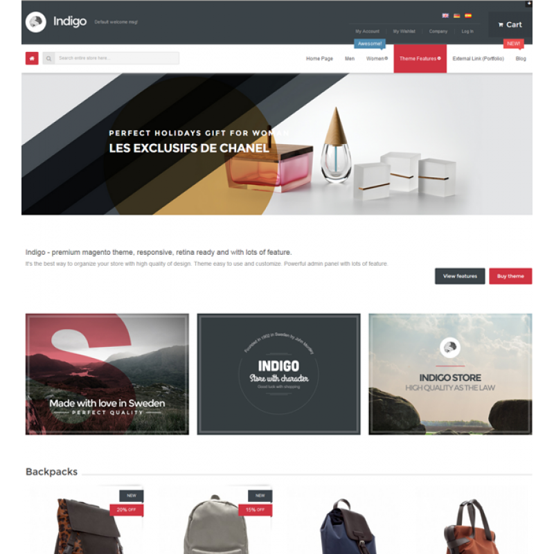 Indigo - Responsive Magento Theme 