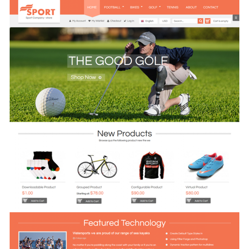  SM Sport - Responsive Magento Theme 