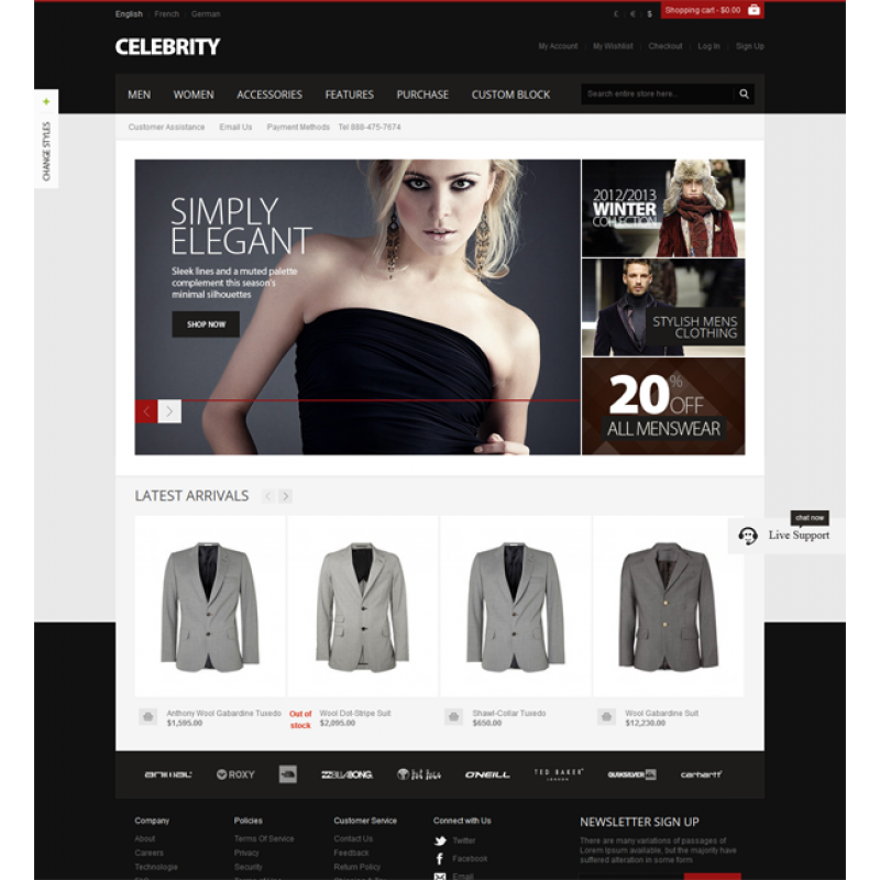 Celebrity - Responsive Magento theme