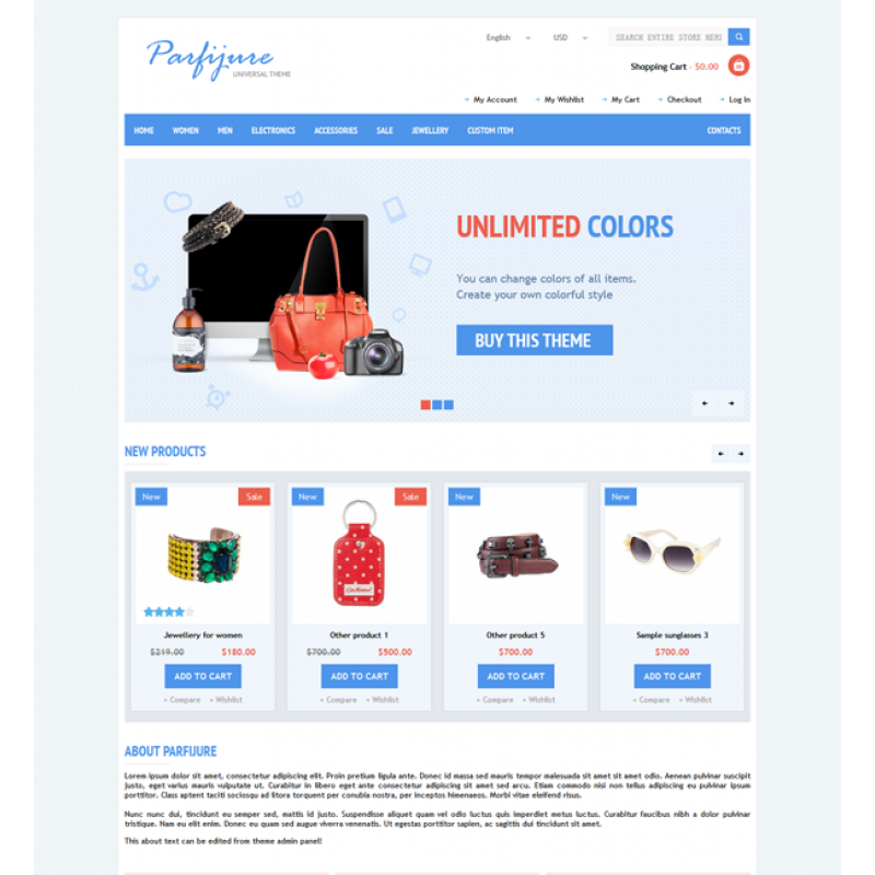 Parfijure – Premium Responsive Magento theme