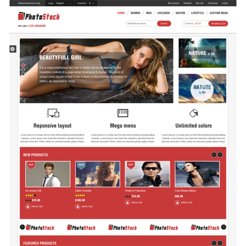 Photo Stock Responsive Magento Theme 