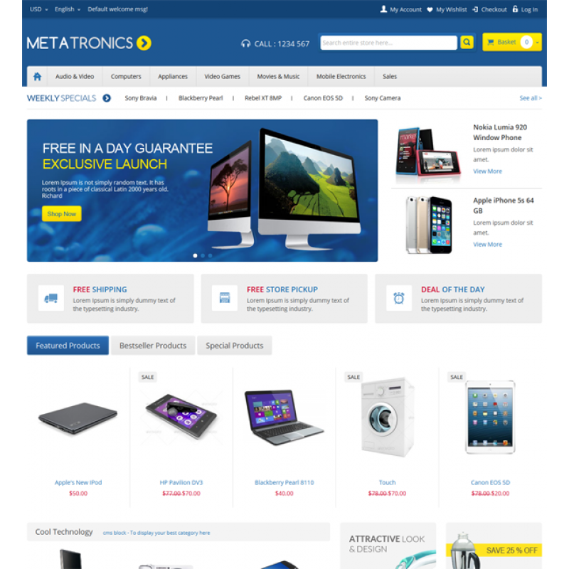 Meta Tronics - Magento Responsive Theme