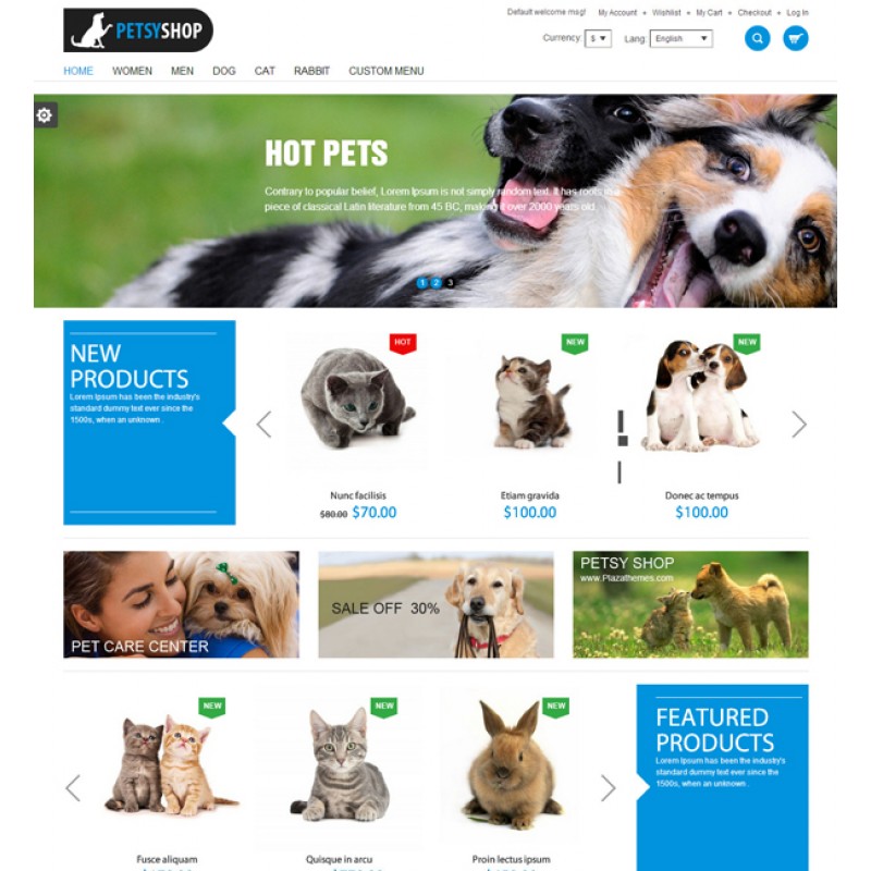 Petsy Shop Responsive Magento Theme 