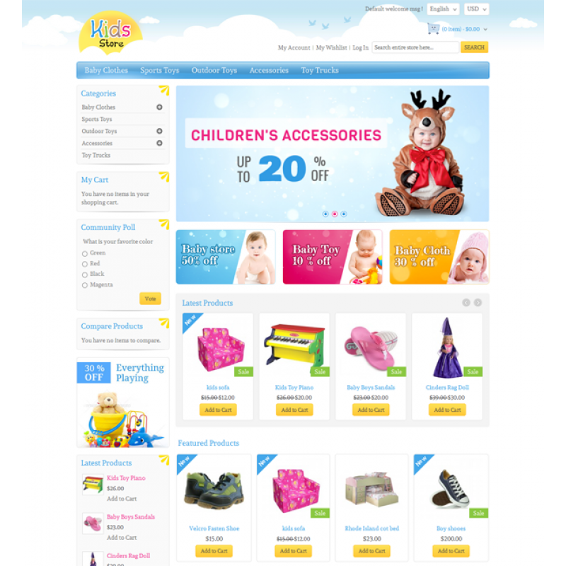 Kids Store - Magento Responsive Template 