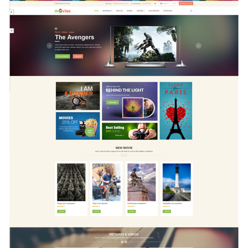 Ves Movie Responsive Magento Theme