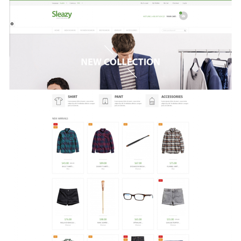 SEO Responsive Magento Fashion Theme - Sleazy