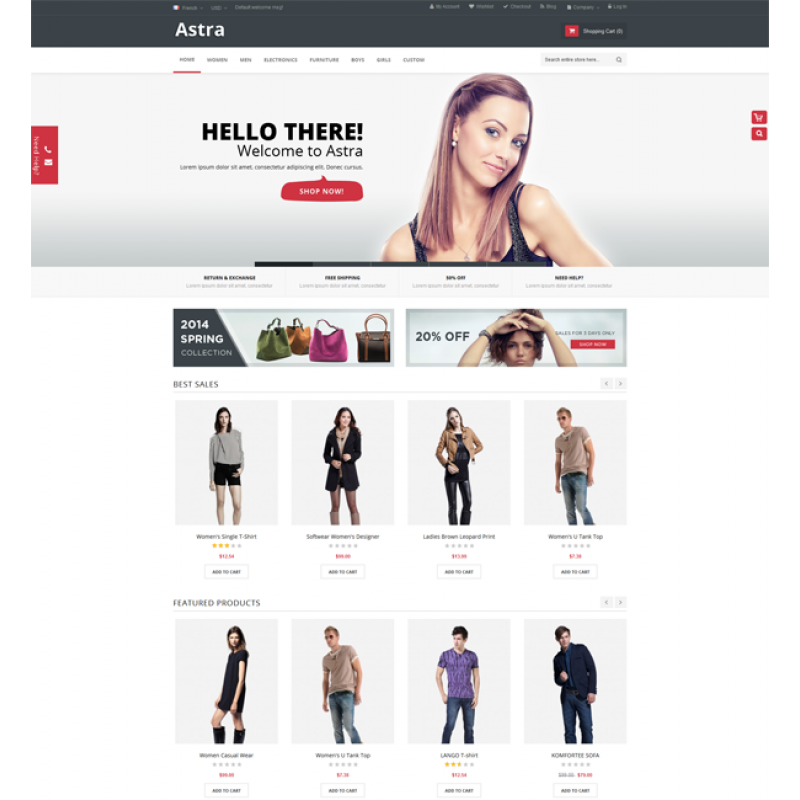 Astra - Responsive Multipurpose Magento theme 