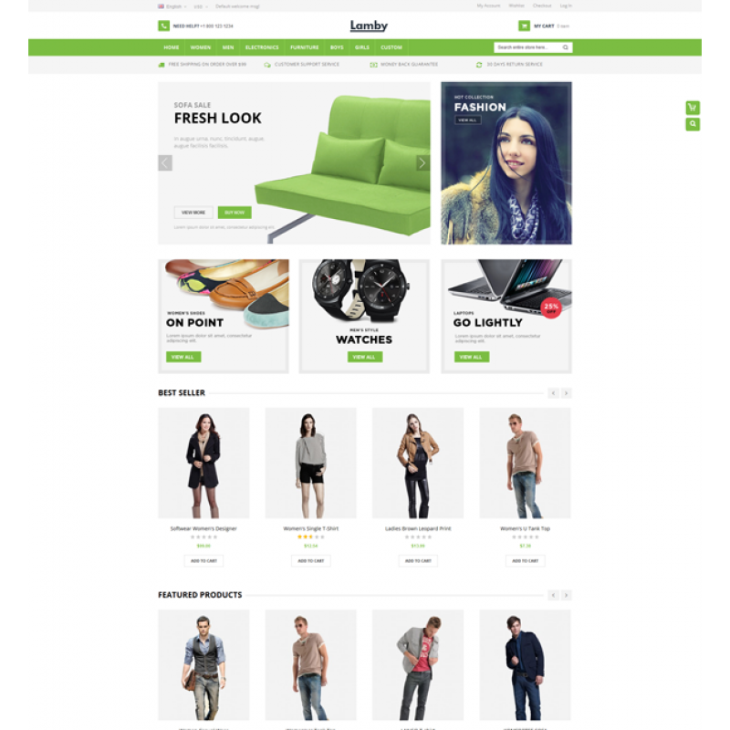 Lamby - Responsive Multipurpose Magento theme