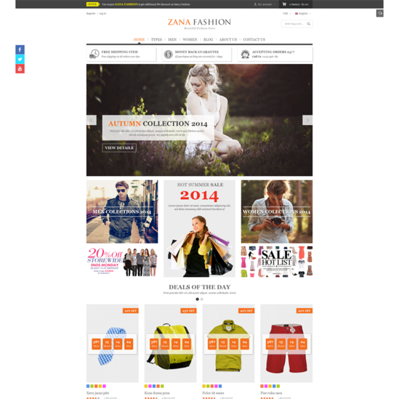 Zana Fashion - Responsive Magento Fashion Theme 