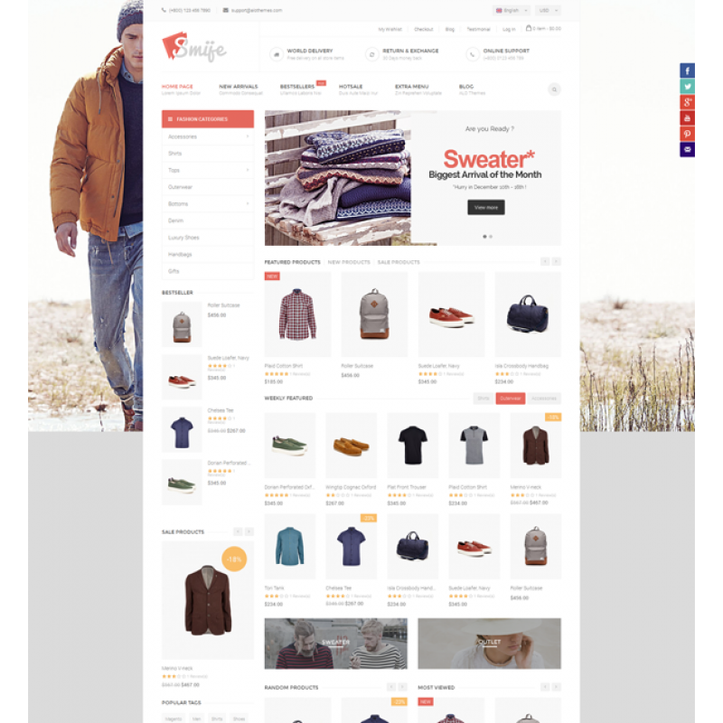 Smije - Premium responsive multi store magento theme