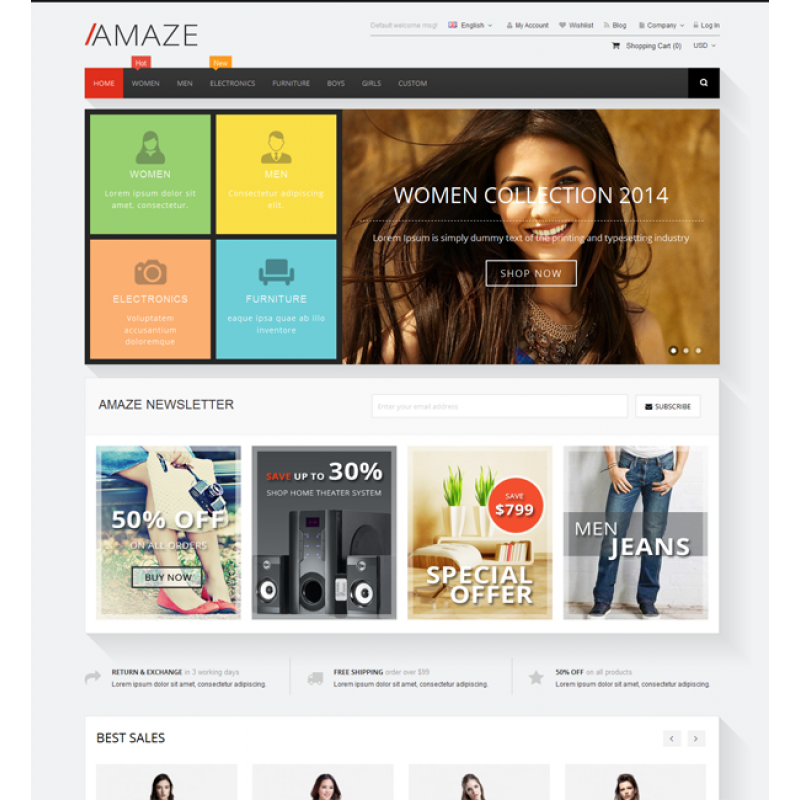 Amaze - Responsive Multipurpose Magento theme