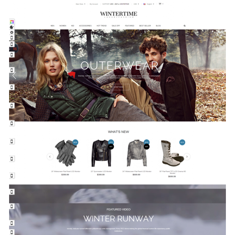 Responsive Magento Theme - Gala Wintertime 