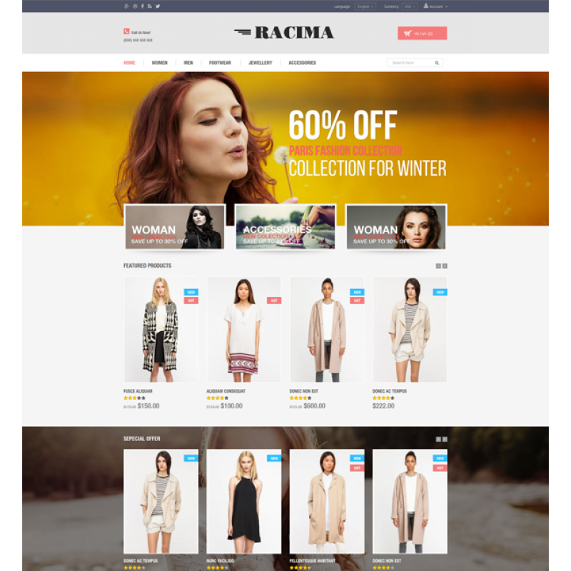 Racima - Multi Stores Responsive Magento Theme 